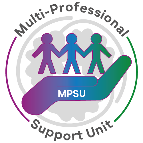 Multi-Professional Support Unit Logo - Hand supporting team of people